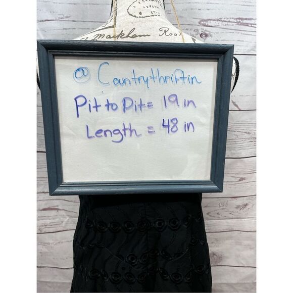 J20-WD NY size 10 black spaghetti strap dress, 100% cotton - Picture 4 of 4